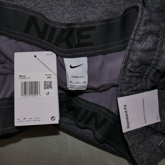 Nike Men's Size 4XL Therma-Fit Sweatpants Charcoal Heather Grey Athleticwear NWT - Picture 7 of 8